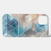 Geometrische Abstracte telefoonhoes – Blue & Neutr Case-Mate iPhone Case (Achterkant (horizontaal))
