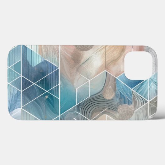 Geometrische Abstracte telefoonhoes – Blue & Neutr Case-Mate iPhone Case (Achterkant (horizontaal))