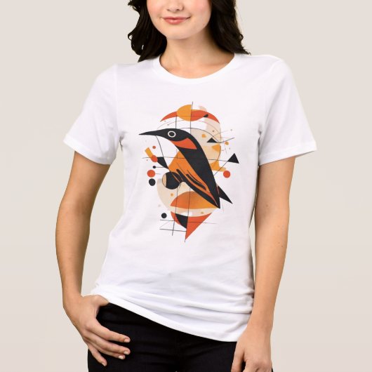 Geometrische Abstracte Vogel Grafische Kunst - Mod Tri-Blend Shirt (Voorkant)