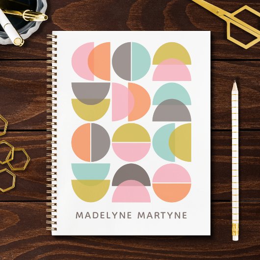 Geometrische Abstracte vormen Midden-eeuws modern Notitieboek