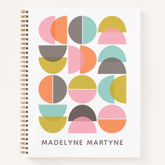 Geometrische Abstracte vormen Midden-eeuws modern Notitieboek (Voorkant)