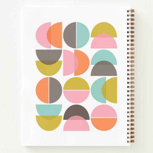 Geometrische Abstracte vormen Midden-eeuws modern Notitieboek (Achterkant)