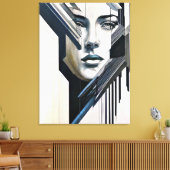 Geometrische abstracte vrouw canvas afdruk (Insitu (Woonkamer))