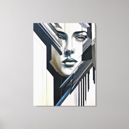 Geometrische abstracte vrouw canvas afdruk (Voorkant)
