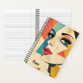 Geometrische Abstracte vrouw met Aqua Eyes Notitieboek (Binnen)