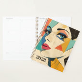 Geometrische Abstracte vrouw met Aqua Eyes Planner (Display)