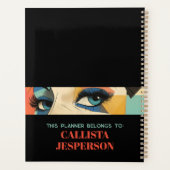 Geometrische Abstracte vrouw met Aqua Eyes Planner (Achterkant)