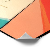 Geometrische Abstracte vrouw met Aqua Eyes Poster (Hoek)