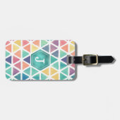 Geometrische abstracte Waterverf (juweelkonen) Bagagelabel (Voorkant horizontaal)