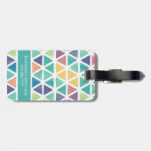 Geometrische abstracte Waterverf (juweelkonen) Bagagelabel (Achterkant horizontaal)