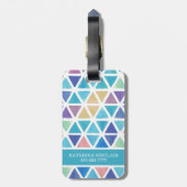 Geometrische abstracte Waterverf (koraalriffen) Bagagelabel (Achterkant verticaal)