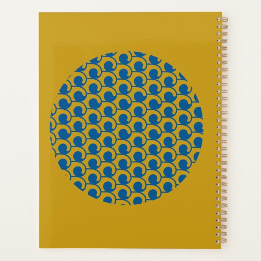 Geometrische Abstracte Waves Custom Name Planner (Achterkant)