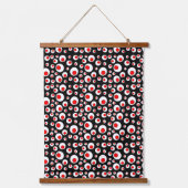 Geometrische Abstracte witte bollen helderrode cir Hangend Wandkleed (Voorkant)