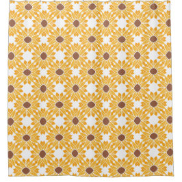 Geometrische Abstracte zonnebloem wit Douchegordijn