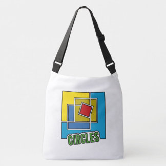 Geometrische abstractie gemaakt van kleurrijke vie crossbody tas