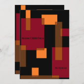Geometrische abstractie Rood Bruin Zwart Kerstmis Feestdagenkaart (Voorkant / Achterkant)