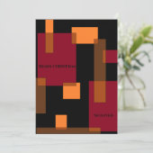 Geometrische abstractie Rood Bruin Zwart Kerstmis Feestdagenkaart (Staand voorkant)