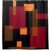 Geometrische abstractie rood Oranje zwart Douchegordijn (Voorkant)