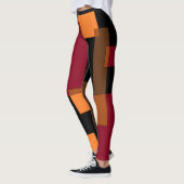 Geometrische abstractie rood Oranje zwart Leggings (Links)