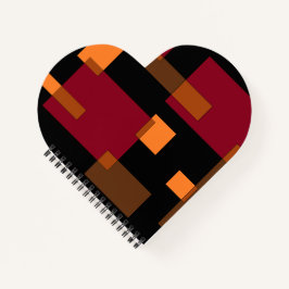 Geometrische abstractie rood Oranje zwart Notitieboek