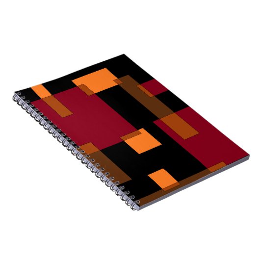 Geometrische abstractie rood Oranje zwart Notitieboek (Rechterzijde)