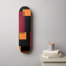 Geometrische abstractie rood Oranje zwart Persoonlijk Skateboard