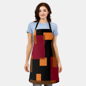 Geometrische abstractie rood Oranje zwart Schort (Gedragen)
