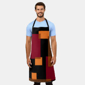 Geometrische abstractie rood Oranje zwart Schort (Gedragen)