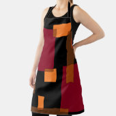 Geometrische abstractie rood Oranje zwart Schort (Insitu)