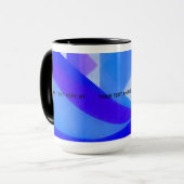 Geometrische abstractie van de blauwe golf mok (Voorkant links)