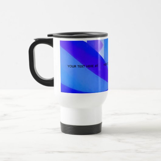 Geometrische abstractie van de blauwe golf reisbeker (Links)