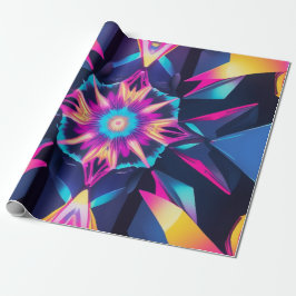 Geometrische abstractie van neon wikkelen cadeaupapier