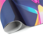 Geometrische abstractie van neon wikkelen cadeaupapier (Rol Hoek)