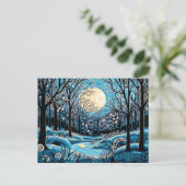 Geometrische abstractie van winterbos feestdagenkaart (Staand voorkant)