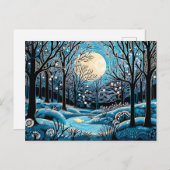 Geometrische abstractie van winterbos feestdagenkaart (Voorkant / Achterkant)