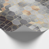 Geometrische abstractie van zeshoeken op zwart en  cadeaupapier (Hoek)