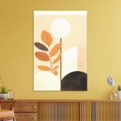 Geometrische abstracties: bladeren in kunst canvas afdruk (Insitu (Woonkamer))