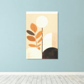 Geometrische abstracties: bladeren in kunst canvas afdruk (Insitu (Houten vloer))