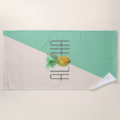 Geometrische achtergrond Aloha Pineapple Strandlaken (Voorkant)