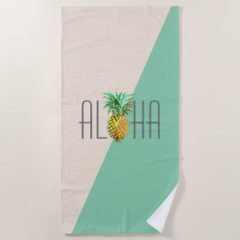 Geometrische achtergrond Aloha Pineapple Strandlaken