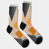  geometrische achtergrond Bruin Zwart groen Sokken (Rechts)