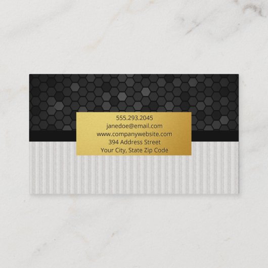 Geometrische achtergrond | Linen strepen Visitekaartje (Achterkant)