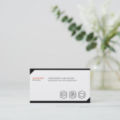 Geometrische achtergrond met pictogrammen visitekaartje (Staand voorkant)