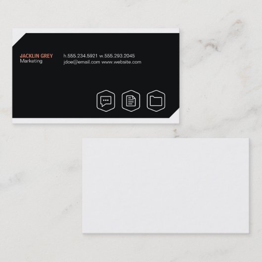 Geometrische achtergrond met pictogrammen (wit) visitekaartje (Voorkant / Achterkant)