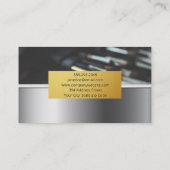 Geometrische achtergrond | Metallic Makeup pensele Visitekaartje (Achterkant)