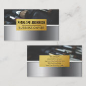 Geometrische achtergrond | Metallic Makeup pensele Visitekaartje (Voorkant / Achterkant)