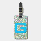 Geometrische achtergrond van pasta Aangepast monog Bagagelabel (Voorkant verticaal)