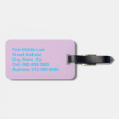 Geometrische achtergrond van pasta Aangepast monog Bagagelabel (Achterkant horizontaal)