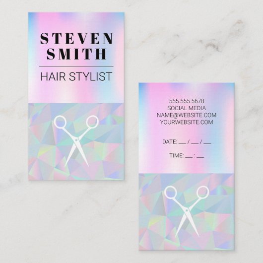 Geometrische achtergrond van pasta afsprakenkaartje (Voorkant / Achterkant)