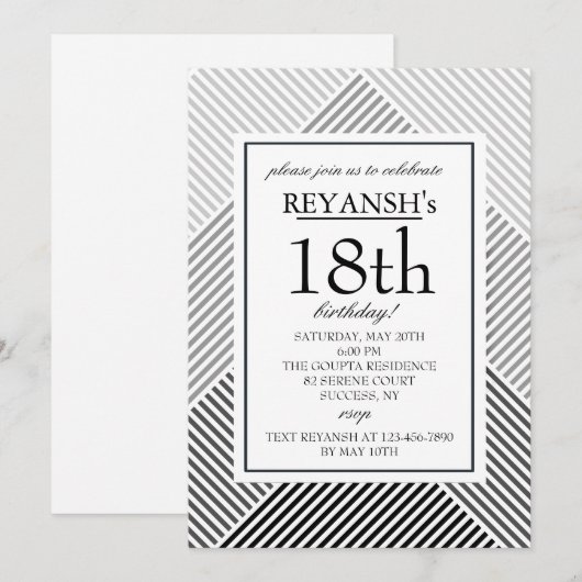 Geometrische achtergronduitnodiging kaart (Voorkant / Achterkant)